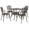 Zestaw stołów ogrodowych 5 pcs kolor bronzu Aluminium odlewane