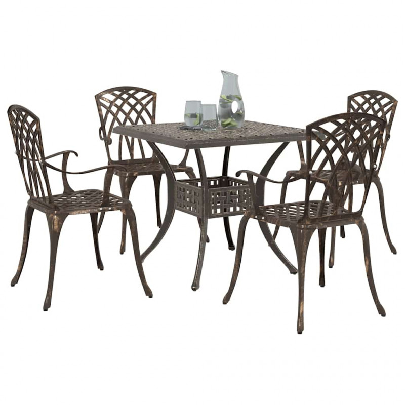 Zestaw stołów ogrodowych 5 pcs kolor bronzu Aluminium odlewane