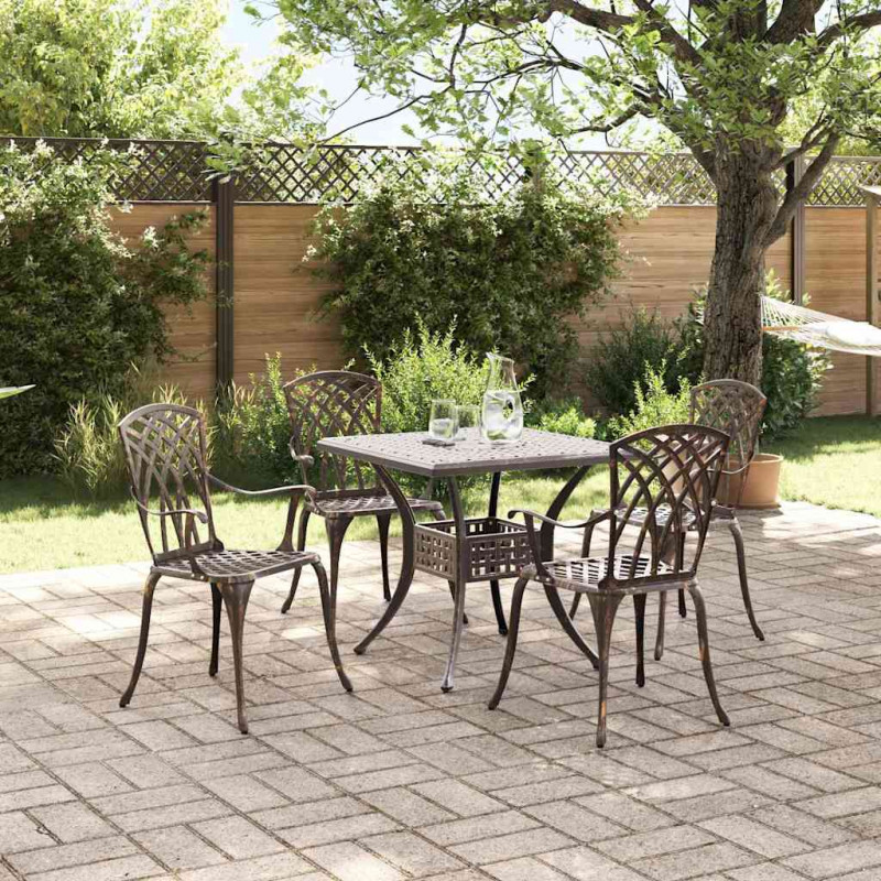 Zestaw stołów ogrodowych 5 pcs kolor bronzu Aluminium odlewane