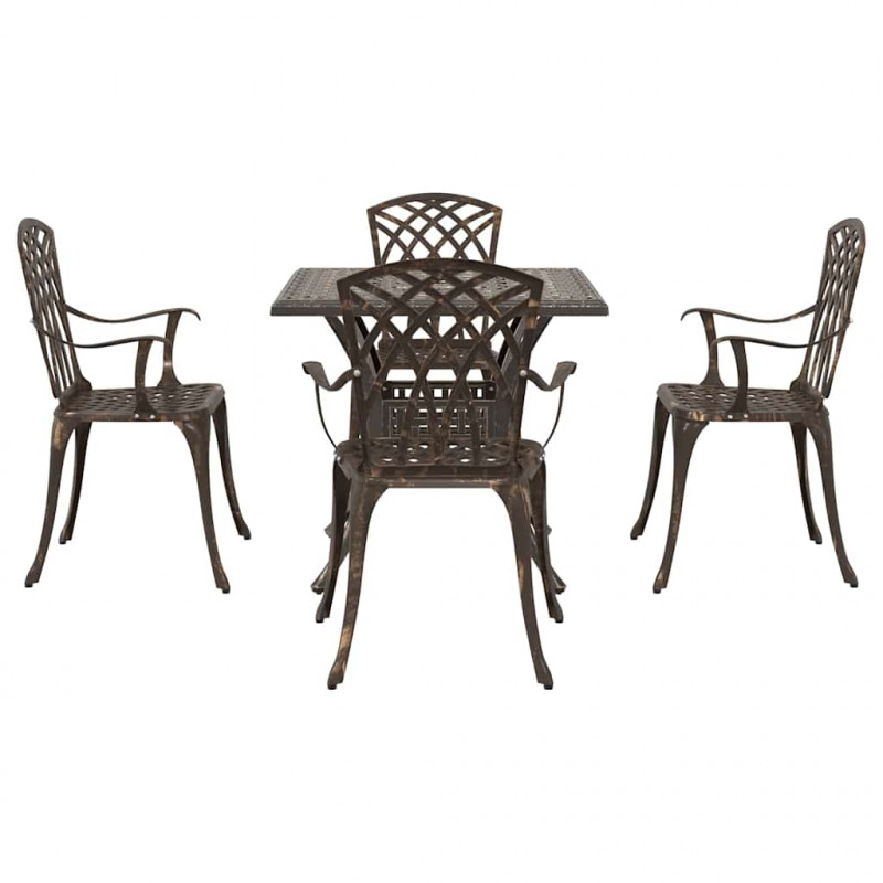 Zestaw stołów ogrodowych 5 pcs kolor bronzu Aluminium odlewane