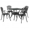 Zestaw stołów ogrodowych 5 pcs Czarny Aluminium odlewane
