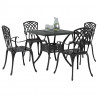 Zestaw stołów ogrodowych 5 pcs Czarny Aluminium odlewane