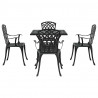 Zestaw stołów ogrodowych 5 pcs Czarny Aluminium odlewane