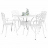 Zestaw stołów ogrodowych 5 pcs Biały Aluminium odlewane