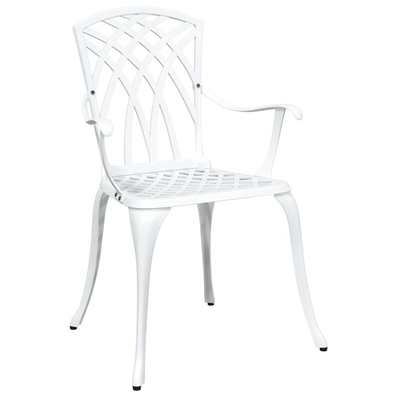 Zestaw stołów ogrodowych 5 pcs Biały Aluminium odlewane