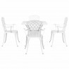 Zestaw stołów ogrodowych 5 pcs Biały Aluminium odlewane