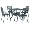 Zestaw stołów ogrodowych 5 pcs Zielony Aluminium odlewane
