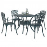 Zestaw stołów ogrodowych 5 pcs Zielony Aluminium odlewane
