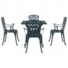 Zestaw stołów ogrodowych 5 pcs Zielony Aluminium odlewane