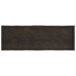 Blat, ciemnobrązowy 160x50x(2-6)cm drewno z naturalną krawędzią