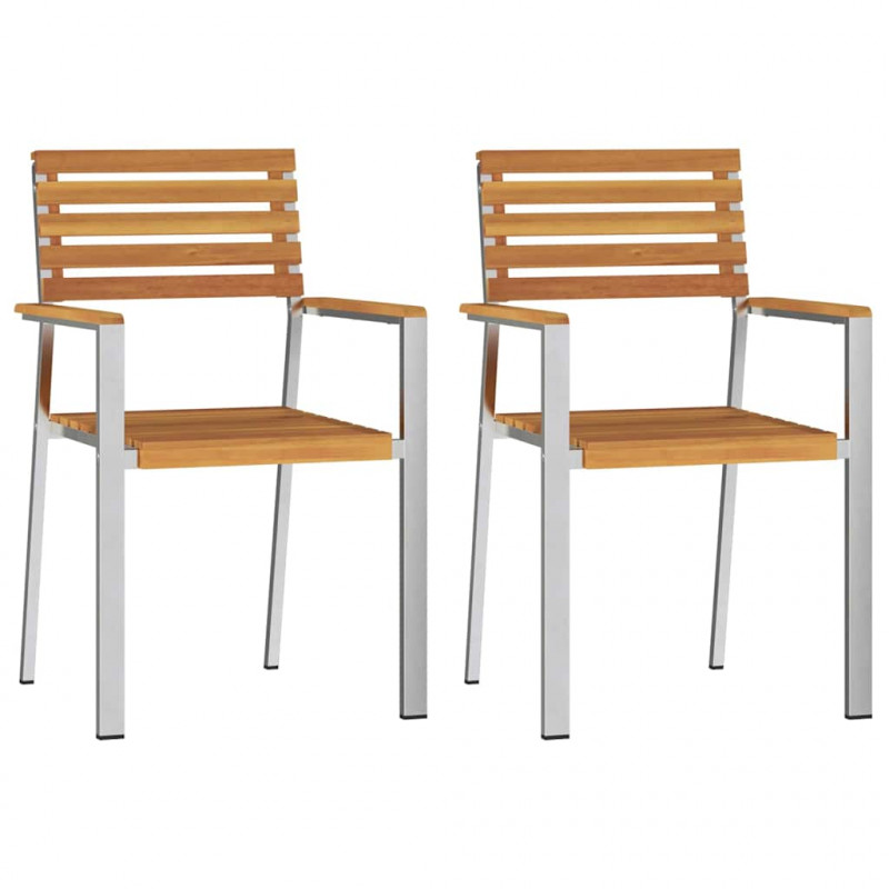 Zestaw do jadalni w ogrodzie 3 pcs Brązowy Lite Drewno Akacji