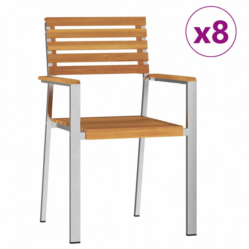 Zestaw do jadalni w ogrodzie 9 pcs Brązowy Lite Drewno Akacji