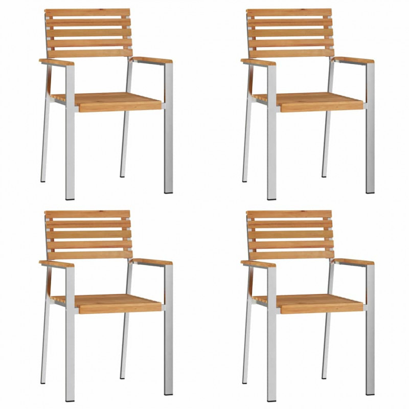 Zestaw do jadalni w ogrodzie 5 pcs Brązowy Lite drewno teakowe