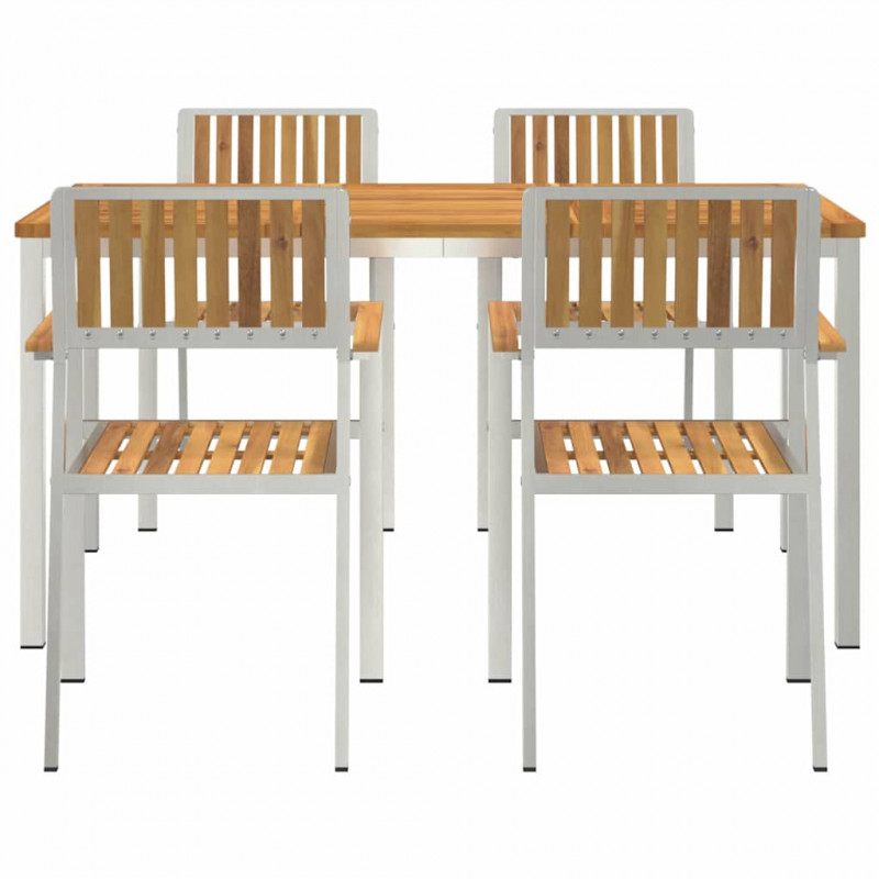 Zestaw do jedzenia na zewnątrz 5 pcs Brązowy Lite Drewno Akacji