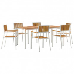Zestaw do jedzenia na zewnątrz 7 pcs Brązowy Lite Drewno Akacji