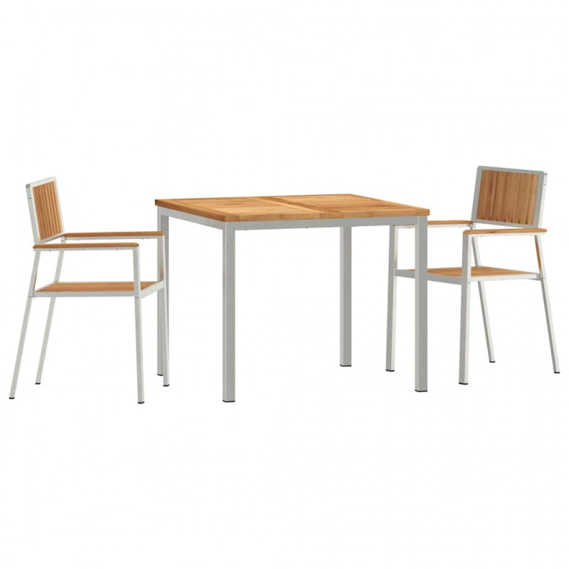 Zestaw do jedzenia na zewnątrz 3 pcs Lite drewno teakowe