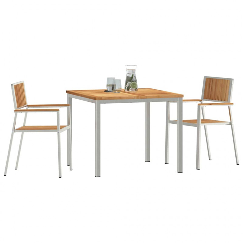 Zestaw do jedzenia na zewnątrz 3 pcs Lite drewno teakowe