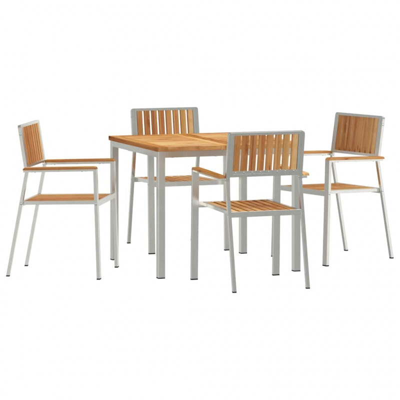 Zestaw do jedzenia na zewnątrz 5 pcs Lite drewno teakowe