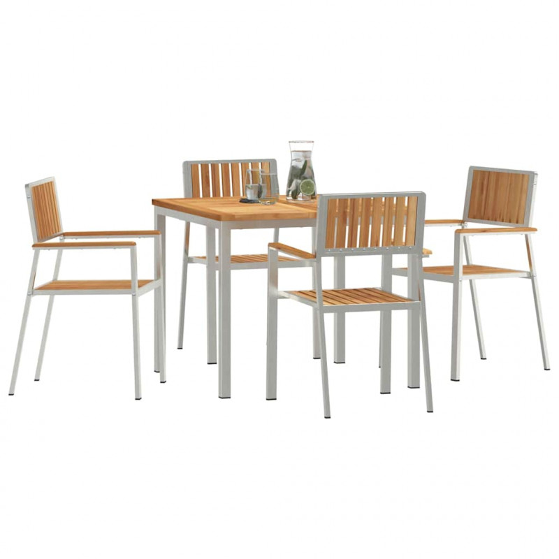 Zestaw do jedzenia na zewnątrz 5 pcs Lite drewno teakowe