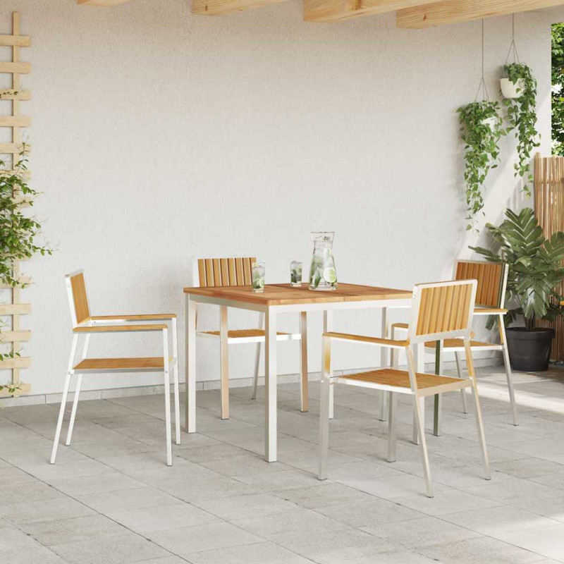 Zestaw do jedzenia na zewnątrz 5 pcs Lite drewno teakowe