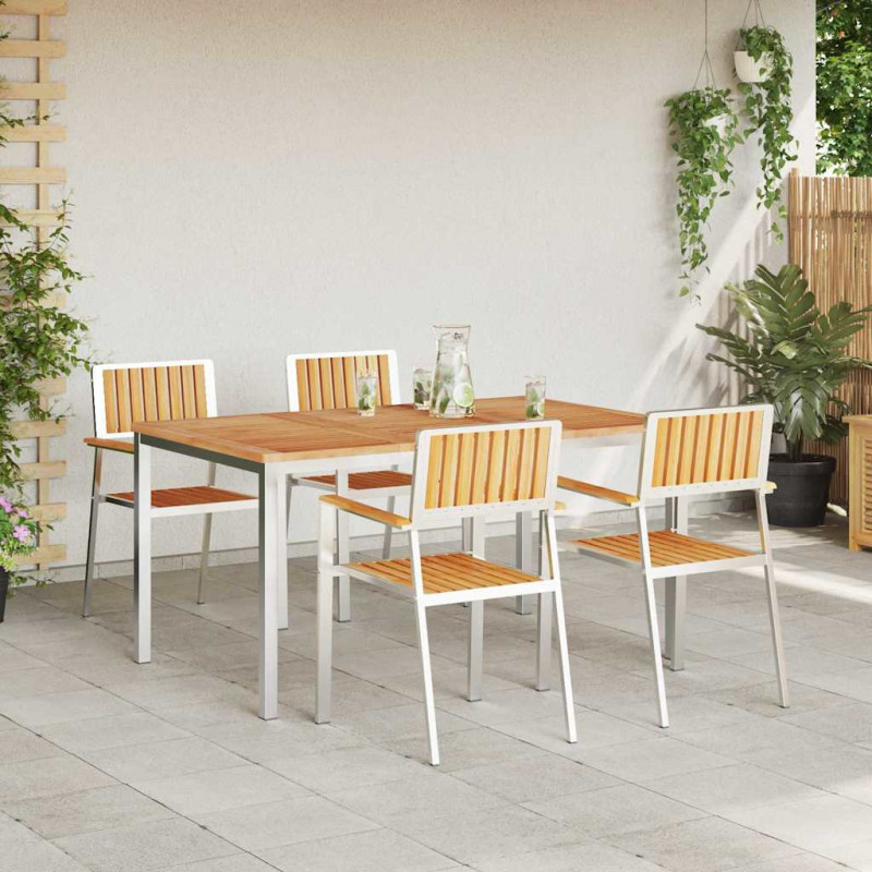 Zestaw do jedzenia na zewnątrz 5 pcs Lite drewno teakowe