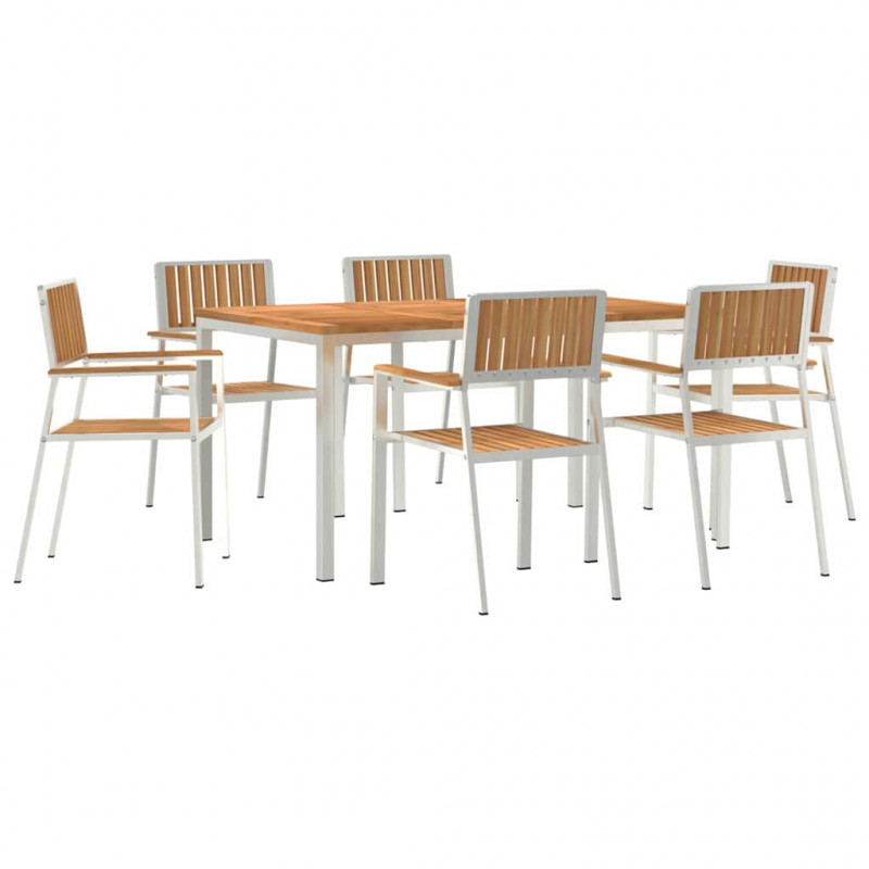 Zestaw do jedzenia na zewnątrz 7 pcs Lite drewno teakowe