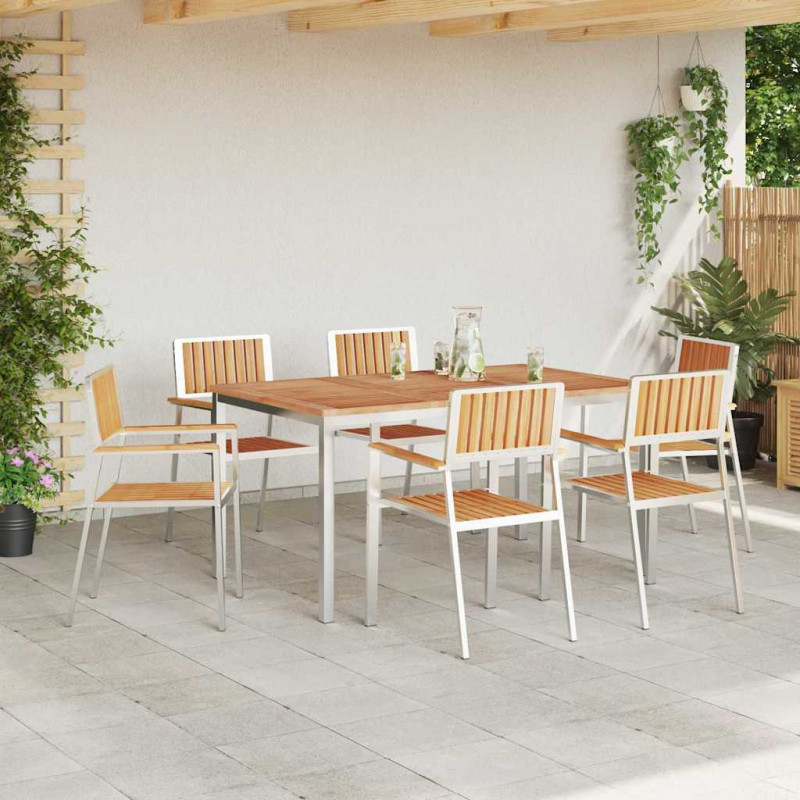 Zestaw do jedzenia na zewnątrz 7 pcs Lite drewno teakowe
