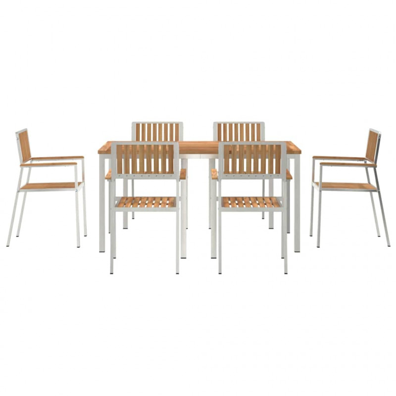 Zestaw do jedzenia na zewnątrz 7 pcs Lite drewno teakowe