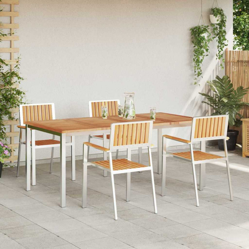 Zestaw do jedzenia na zewnątrz 5 pcs Lite drewno teakowe