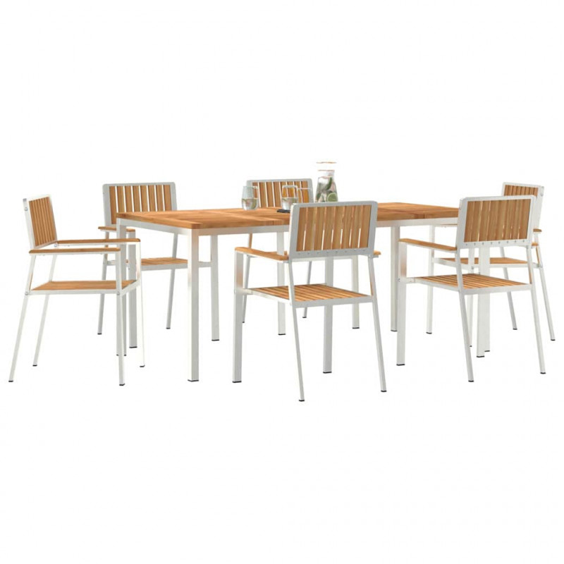 Zestaw do jedzenia na zewnątrz 7 pcs Lite drewno teakowe