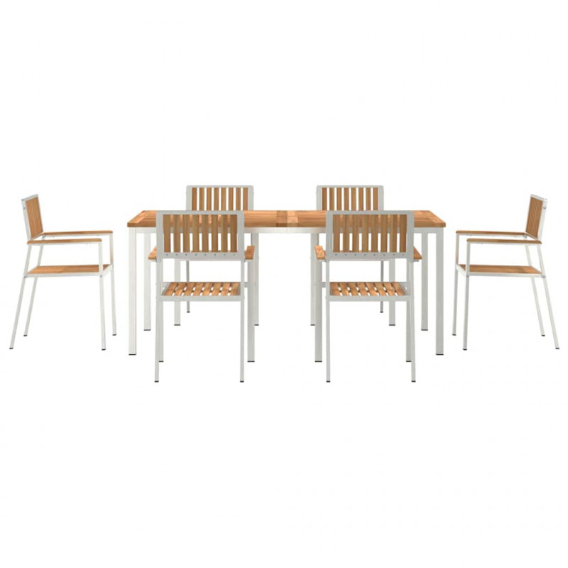 Zestaw do jedzenia na zewnątrz 7 pcs Lite drewno teakowe