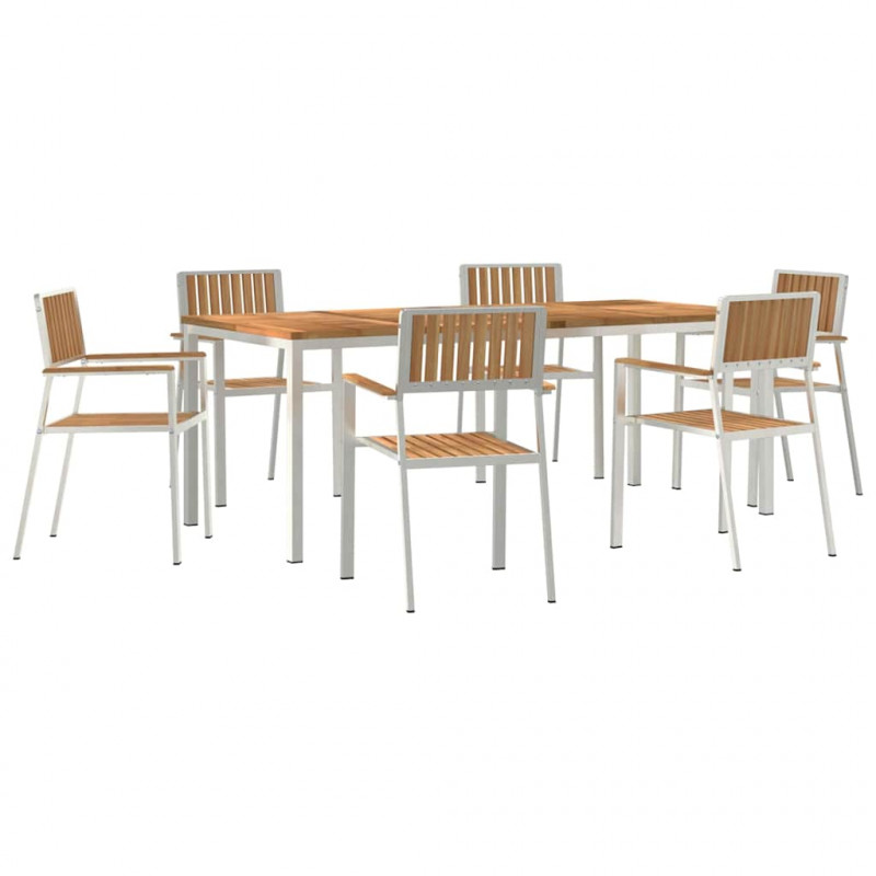 Zestaw do jedzenia na zewnątrz 7 pcs Lite drewno teakowe
