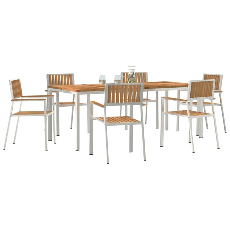Zestaw do jedzenia na zewnątrz 7 pcs Lite drewno teakowe