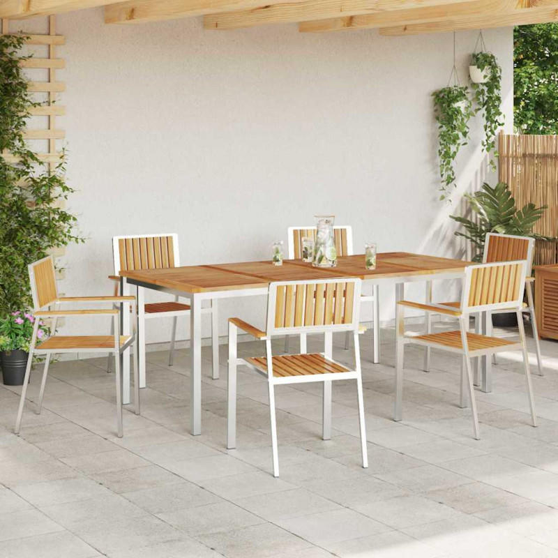 Zestaw do jedzenia na zewnątrz 7 pcs Lite drewno teakowe