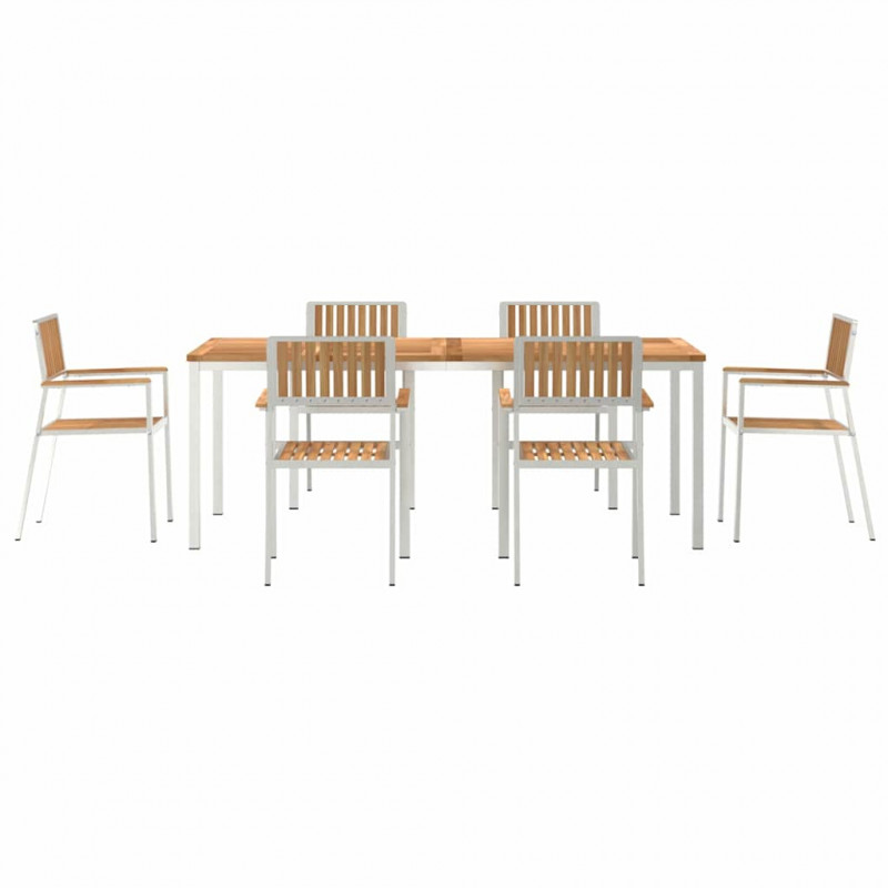 Zestaw do jedzenia na zewnątrz 7 pcs Lite drewno teakowe