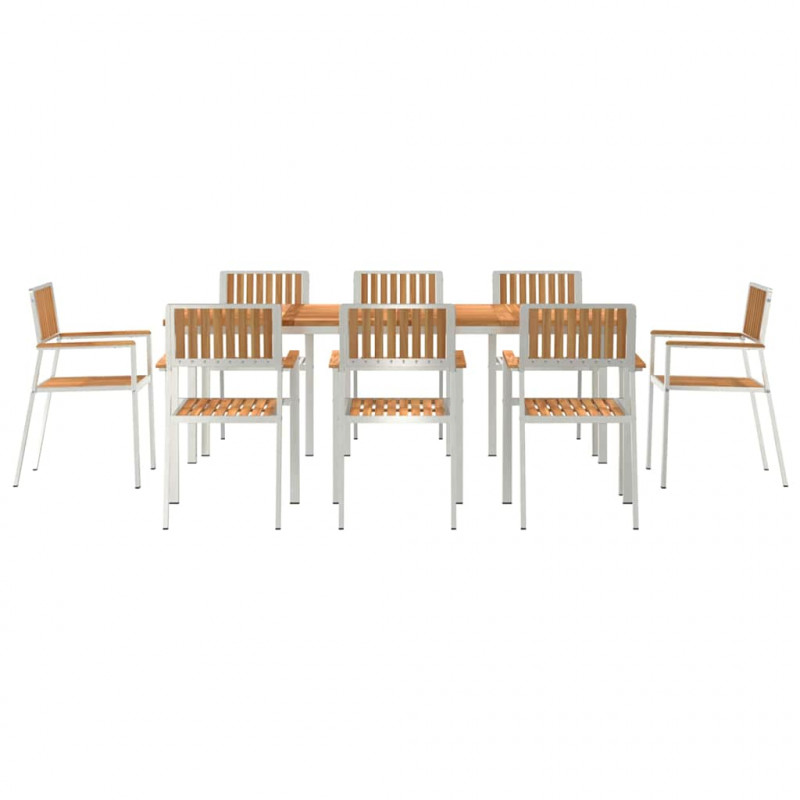 Zestaw do jedzenia na zewnątrz 9 pcs Lite drewno teakowe