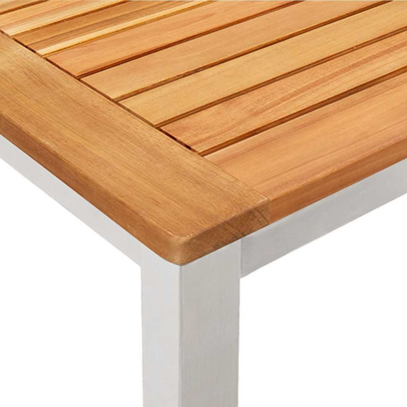Zestaw do jadalni w ogrodzie 7 pcs Brązowy Lite Drewno Akacji