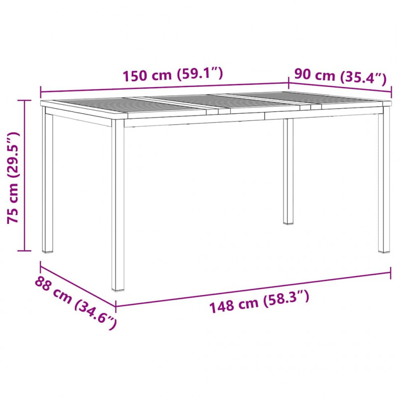 Zestaw do jadalni w ogrodzie 7 pcs Brązowy Lite Drewno Akacji