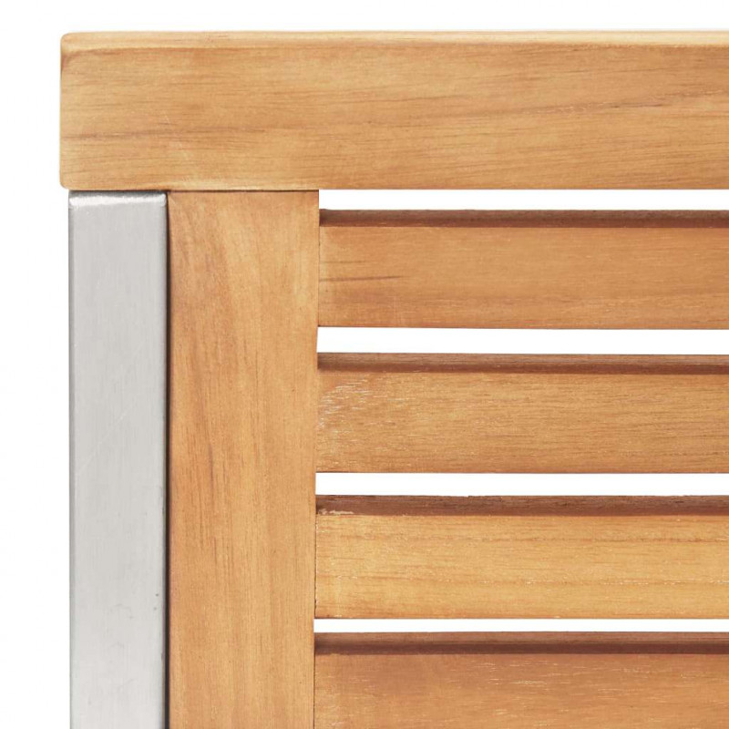 Zestaw do jadalni w ogrodzie 5 pcs Brązowy Lite drewno teakowe
