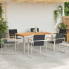 Zestaw do jadalni w ogrodzie 7 pcs Brązowy Lite drewno teakowe