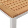 Zestaw do jadalni w ogrodzie 7 pcs Brązowy Lite drewno teakowe