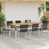 Zestaw do jadalni w ogrodzie 9 pcs Brązowy Lite drewno teakowe