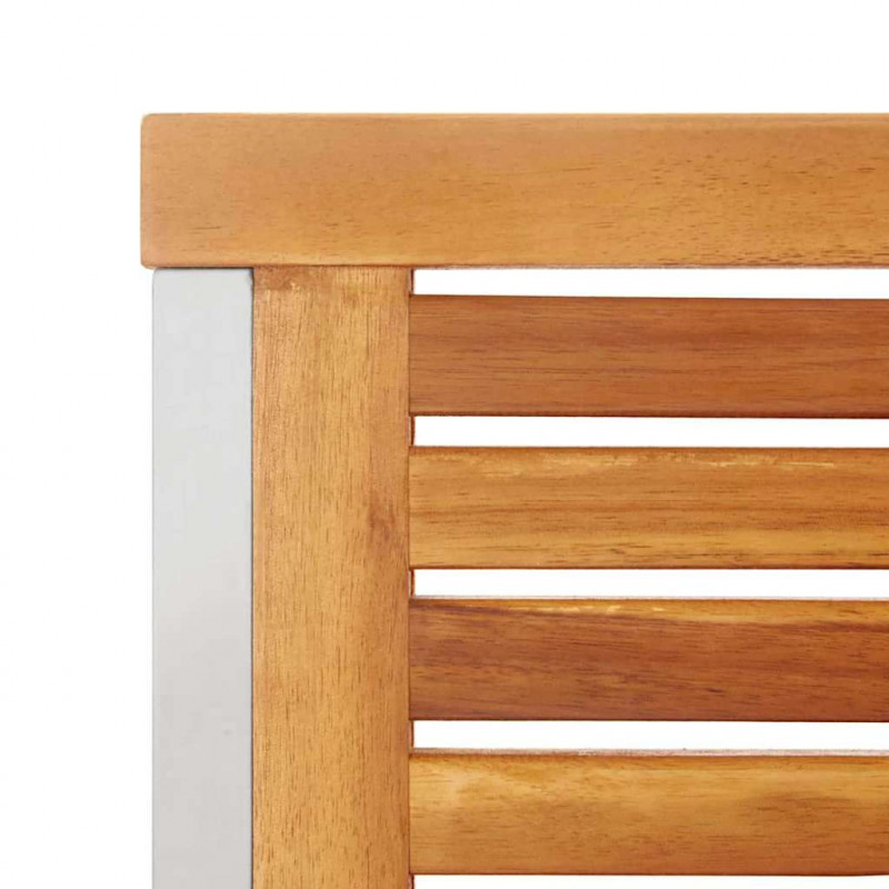 Leżak 3 pcs Brązowy Lite Drewno Akacji