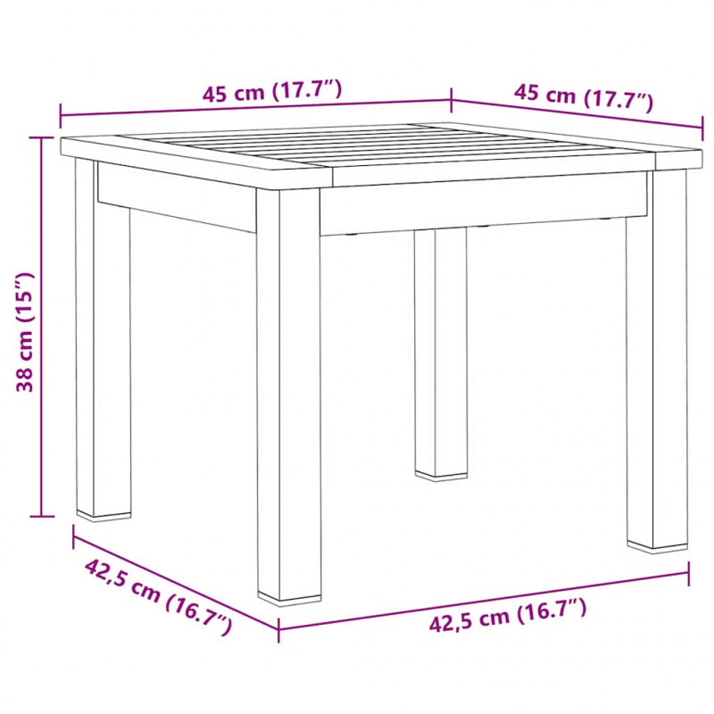 Zestaw do jadalni w ogrodzie 3 pcs Brązowy Lite Drewno Akacji