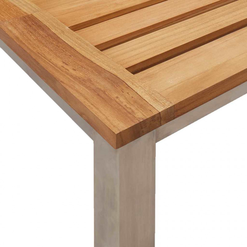 Zestaw do jadalni w ogrodzie 3 pcs Brązowy Lite drewno teakowe