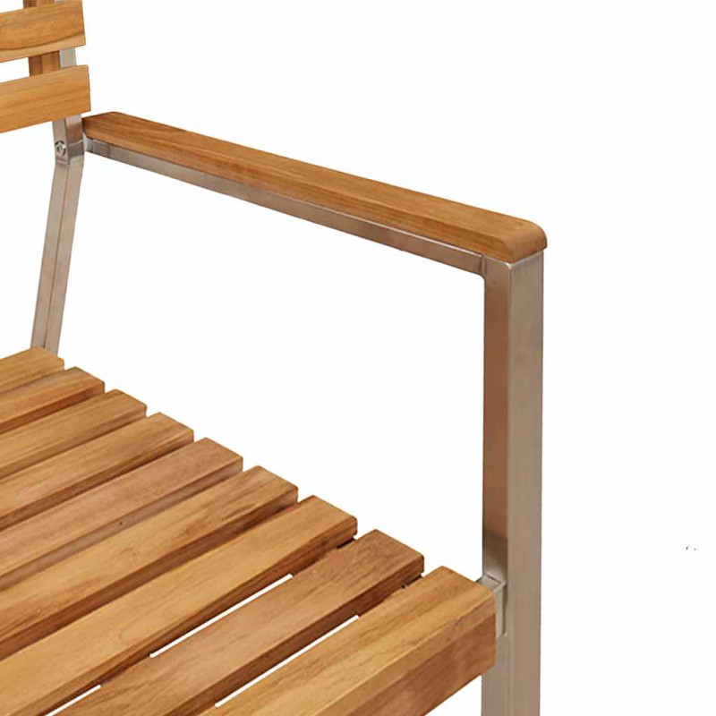 Zestaw do jadalni w ogrodzie 3 pcs Brązowy Lite drewno teakowe