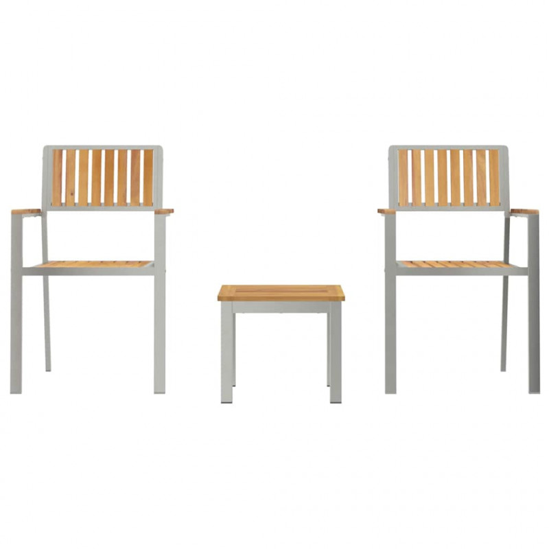 Zestaw do jadalni w ogrodzie 3 pcs Brązowy Lite drewno teakowe