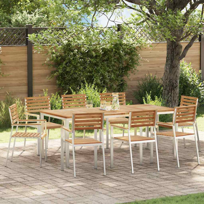 Krzesło Ogrodowe 8 pcs Olej Naturalny Lite drewno teakowe