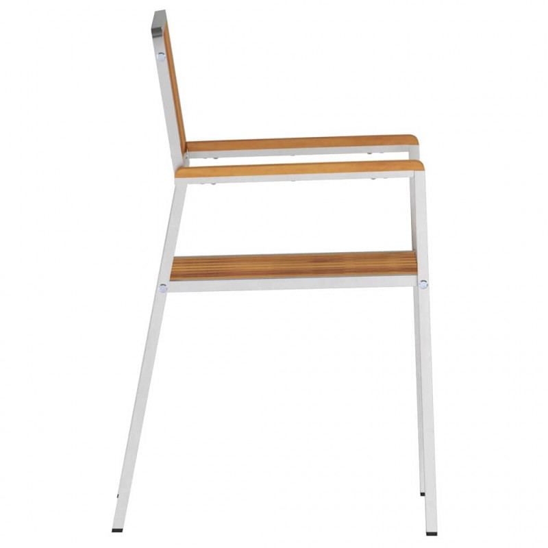 Krzesło Ogrodowe 6 pcs Brązowy Lite drewno teakowe