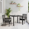 Zestaw do jadalni w ogrodzie 3 pcs Czarny polirattan